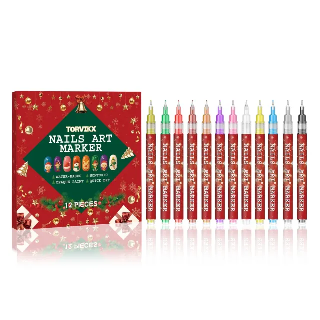 Christmas Manicure Graffiti Pen 12Pieces - Shop at LoveMi