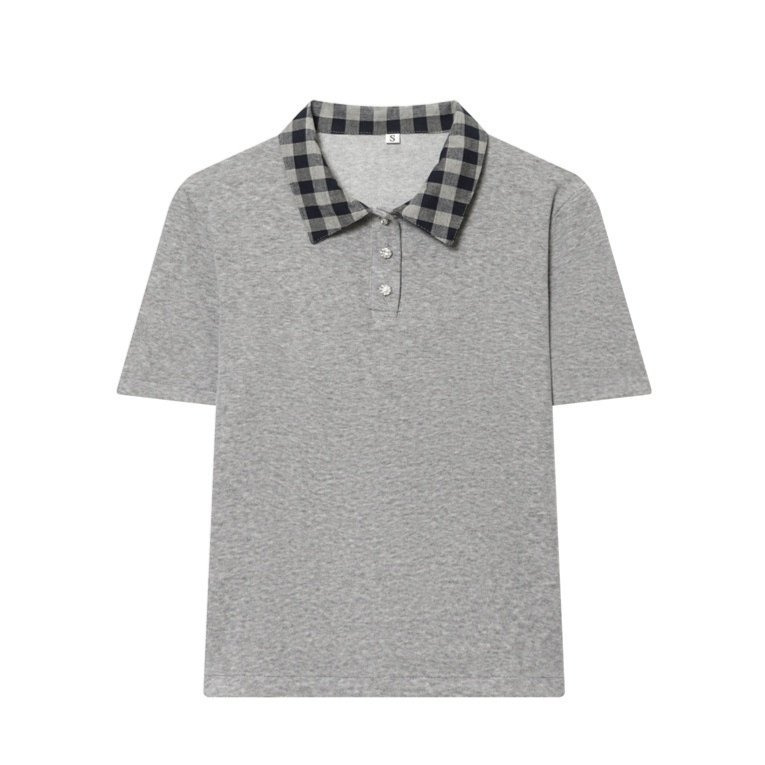 Color-blocked Lapel Short-sleeve Top With Waist-tie Skirt