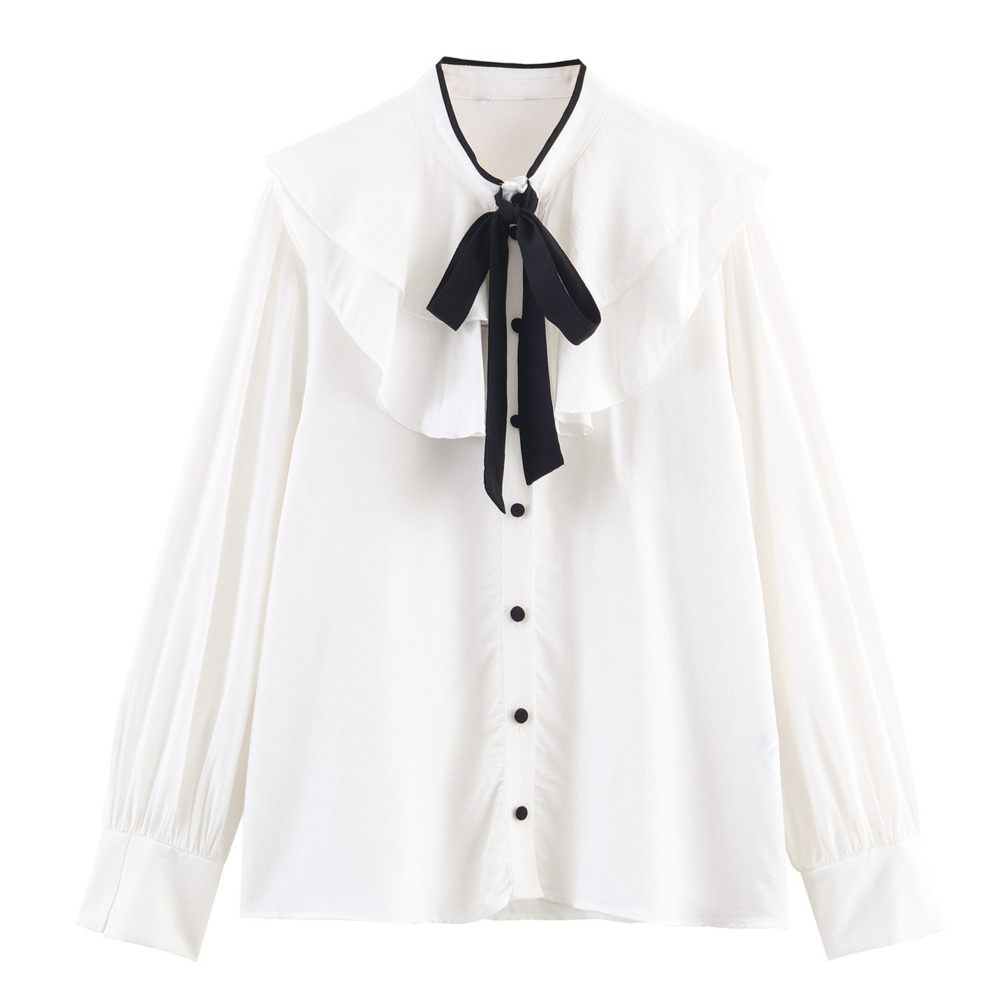Women's Color-block Bow Layered Decorative Shirt