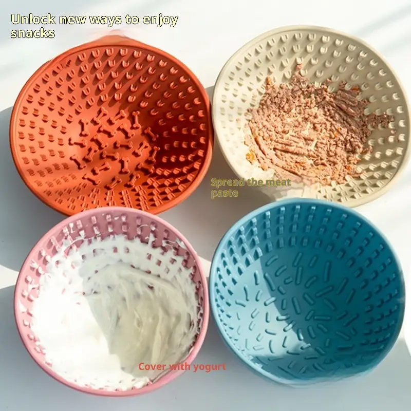 Dog Slow Feeder Bowl Silicone Lick Mat Toy