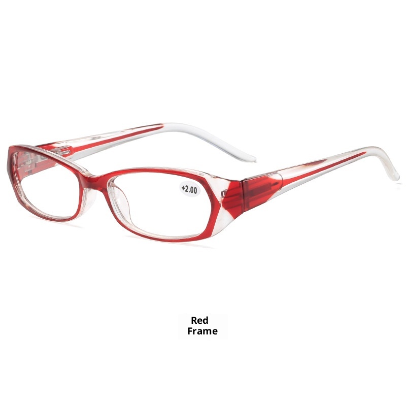 Lady's Fashion Retro Blue Light Resin Spring Leg Reading Glasses