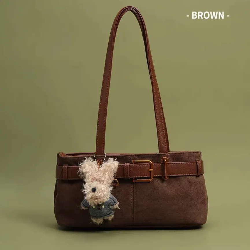 Fashion Commuter Casual Retro Single Shoulder Tote Bag - Brown