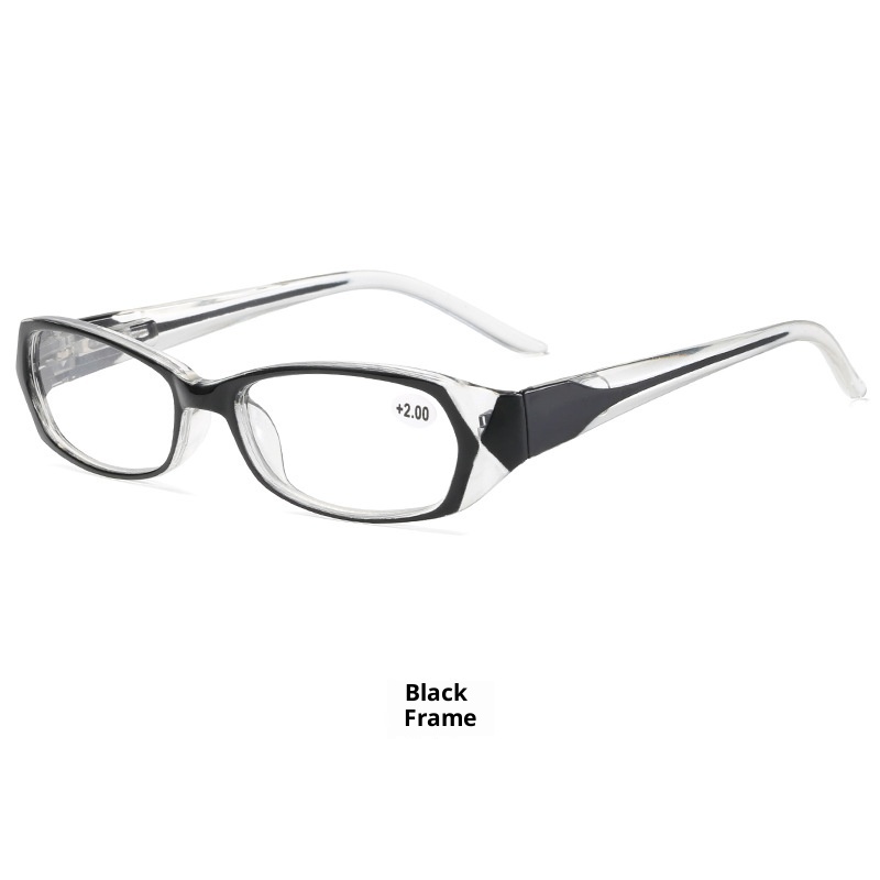 Lady's Fashion Retro Blue Light Resin Spring Leg Reading Glasses