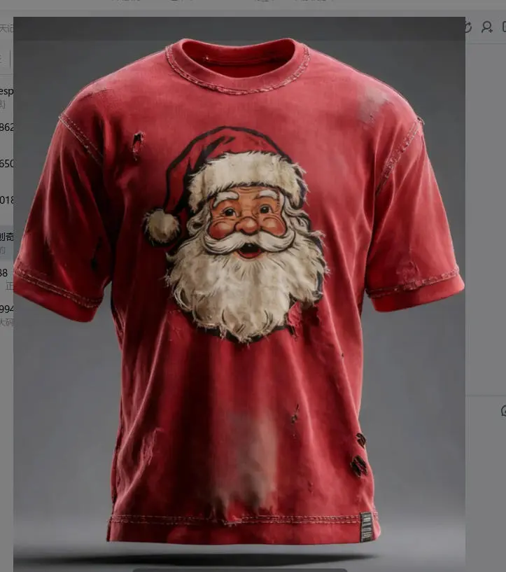 Santa Claus 3D Digital Printing Men's T-shirt