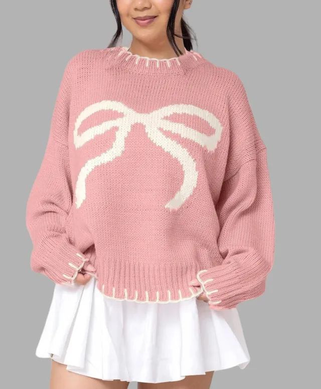 Idle Style Loose Outer Wear Knitted Sweater Pink - Shop at LoveMi