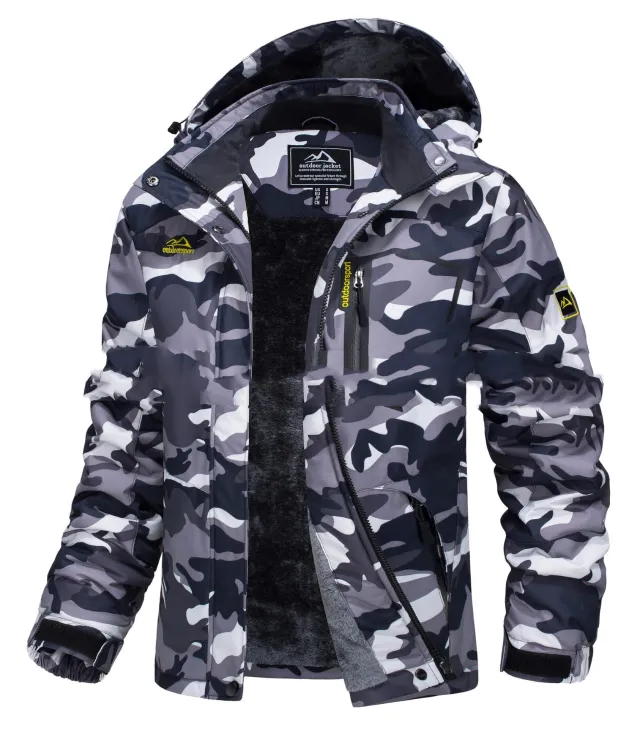 Women's Winter Casual Ski Jacket For Warmth And Windproof Black Camouflage - Shop at LoveMi