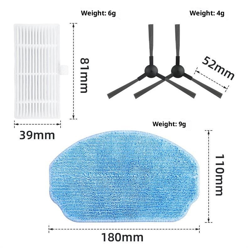 Geschikt voor de Zijborstel Filter van de Haier TL30U1 Robotstofzuiger 12 Geschikt voor de Zijborstel Filter van de Haier TL30U1 Robotstofzuiger