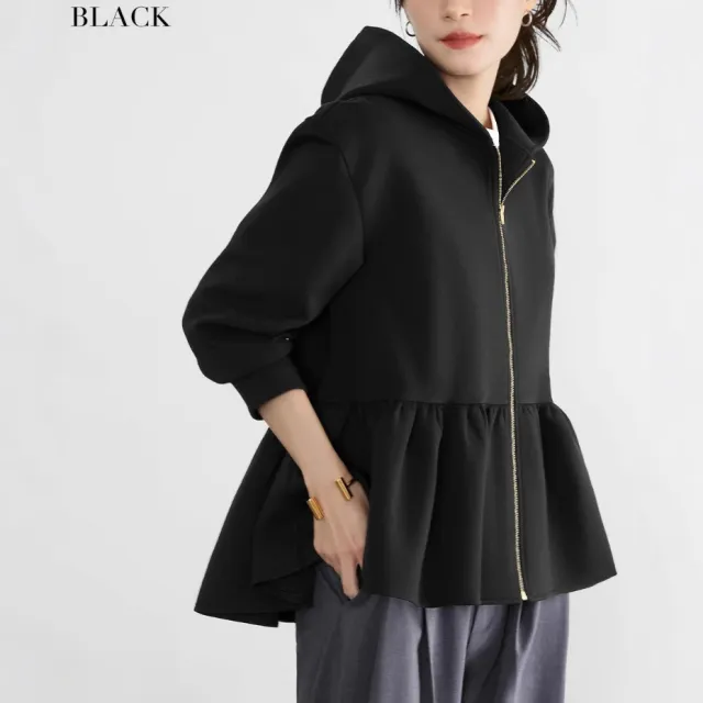 New Japanese And Korean Style Women's Hooded Sweatshirt Jacket Black - Shop at LoveMi
