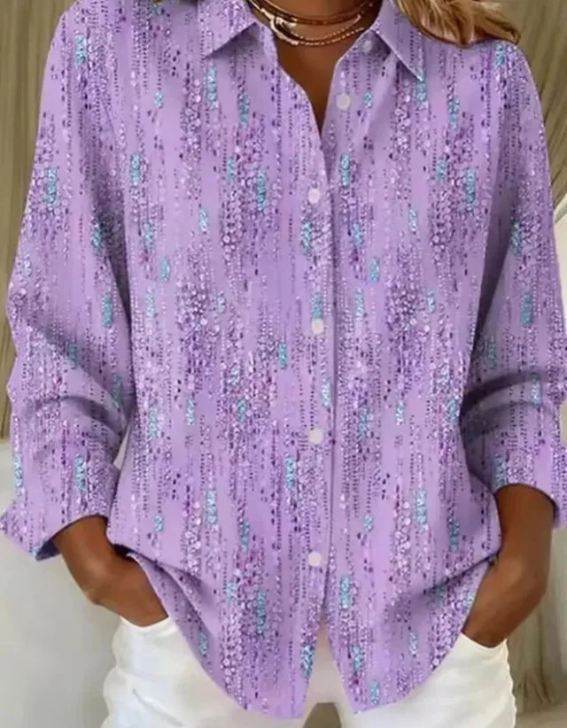 Willowbrook Plaid Long Sleeve Work Blouse Purple - Shop at LoveMi