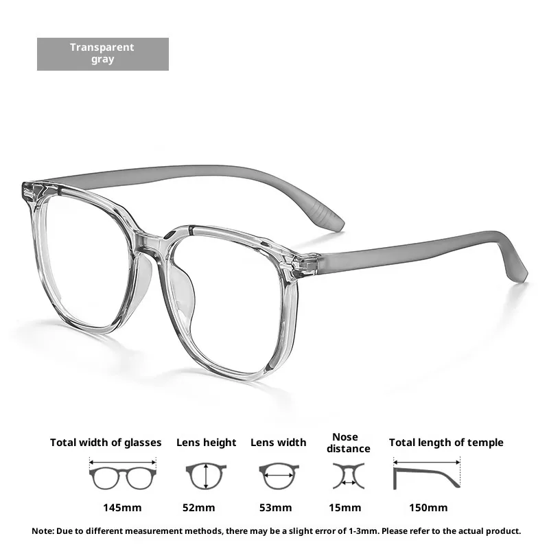 Gradient Anti-Blue Light Large Frame Glasses - Transparent