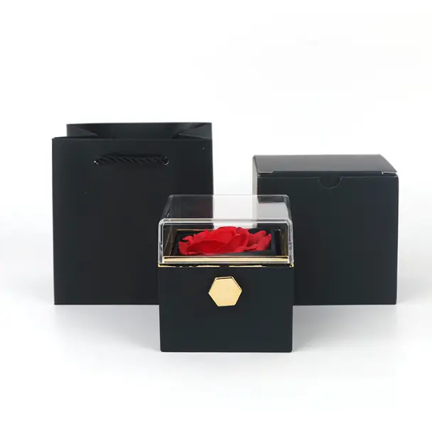 Rotating Soap Flower Rose Gift Box Creative Rotating Rose Jewelry Packaging Box