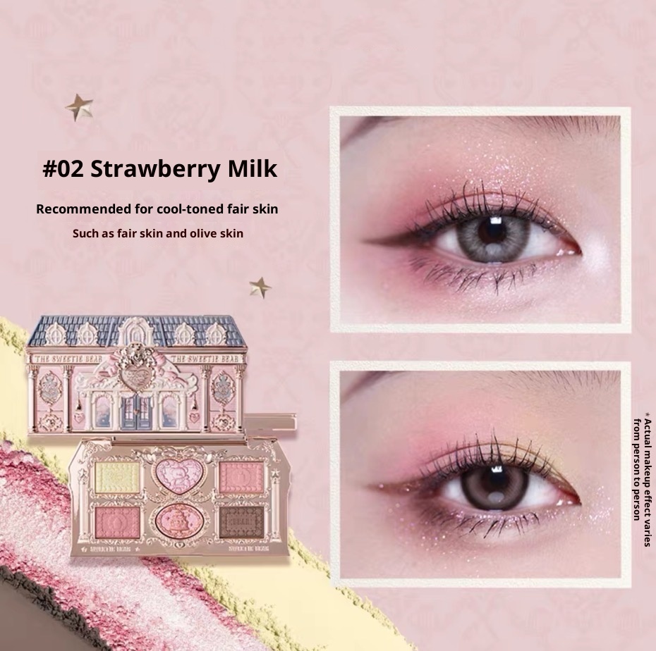 Sweetheart Bear Eyeshadow Palette Matte Shimmer Easy To Use 8