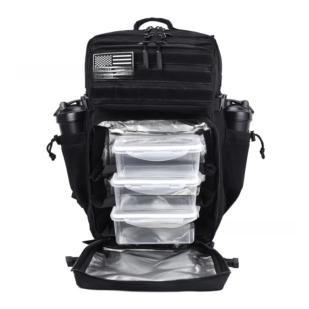 Outdoor Multifunctional Military Enthusiast Backpack - Black