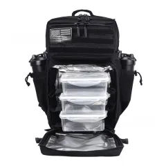 Outdoor Multifunctional Military Enthusiast Backpack - Black - View 1