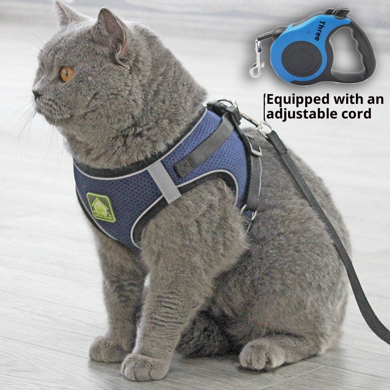 Breathable Cat Walking Leash Anti-escape Vest