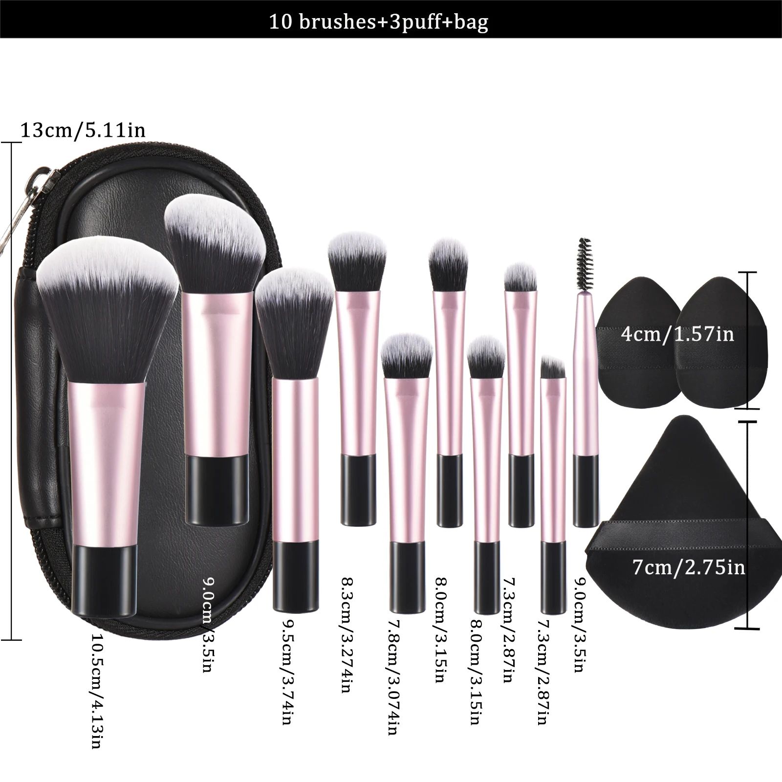 Mini Makeup Brush Set With Storage Bag, Versatile Soft Trave 6