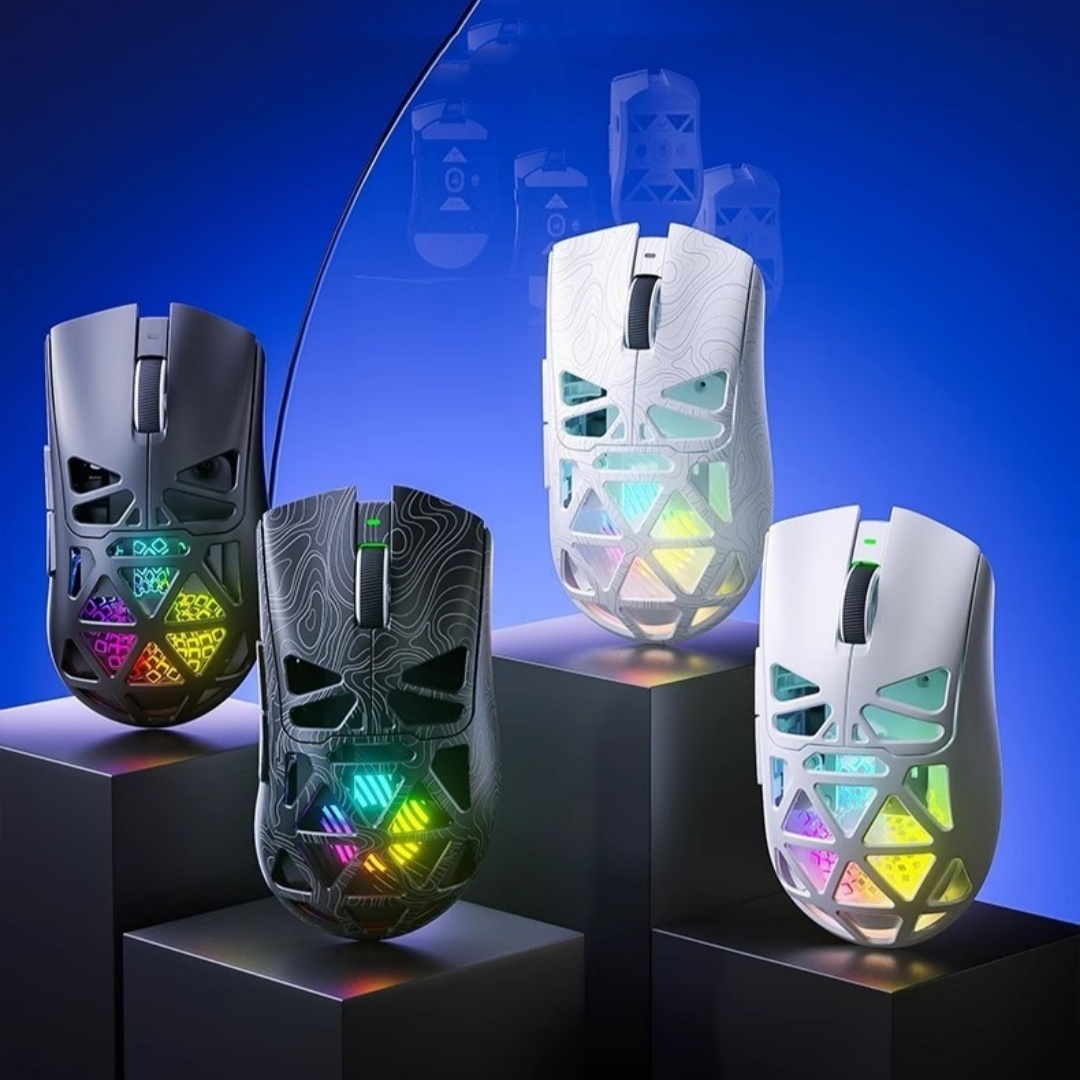 Wireless Three-mode Mouse Hollowed-out E-sports Office Gaming Desktop
