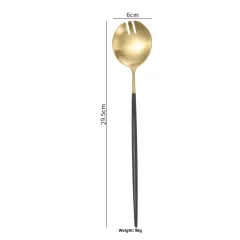 Stainless Steel Portuguese Western Food Service Spoon - Black Gold - View 1