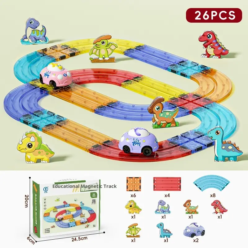 Magnetic Building Blocks For Children's Early Education, Versatile Magnetic Train Track Puzzle Toy