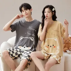 Couple's Short-sleeve Shorts Thin Cute Bear Home Wear Set - Mjl3284 - View 1