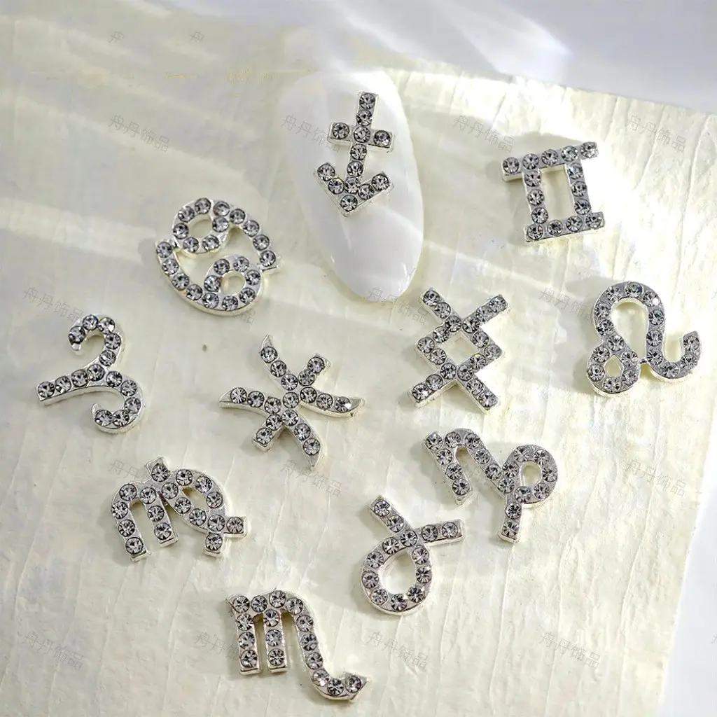 Twelve Zodiac Nail Art Accessories Alloy Inlaid