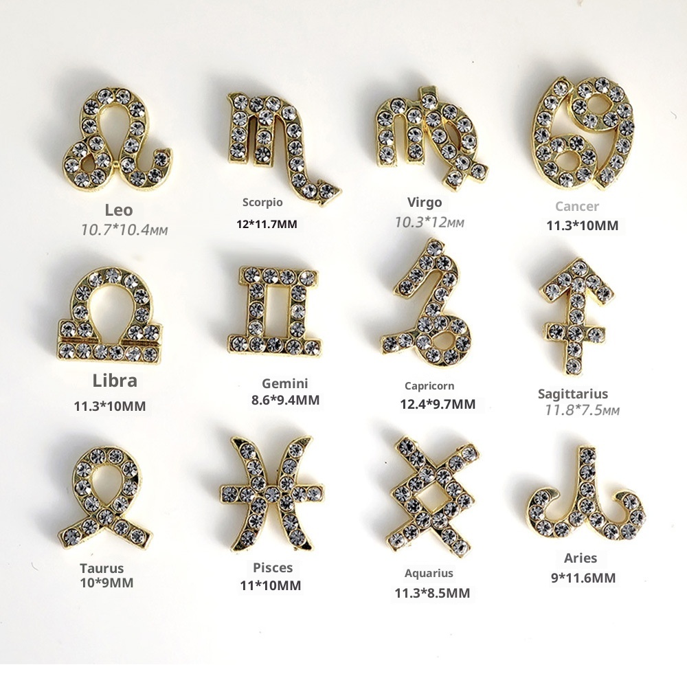 Twelve Zodiac Nail Art Accessories Alloy Inlaid Diamonds 5