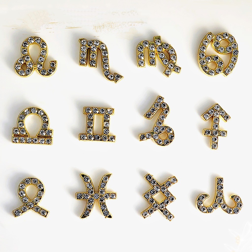 Twelve Zodiac Nail Art Accessories Alloy Inlaid Diamonds 6