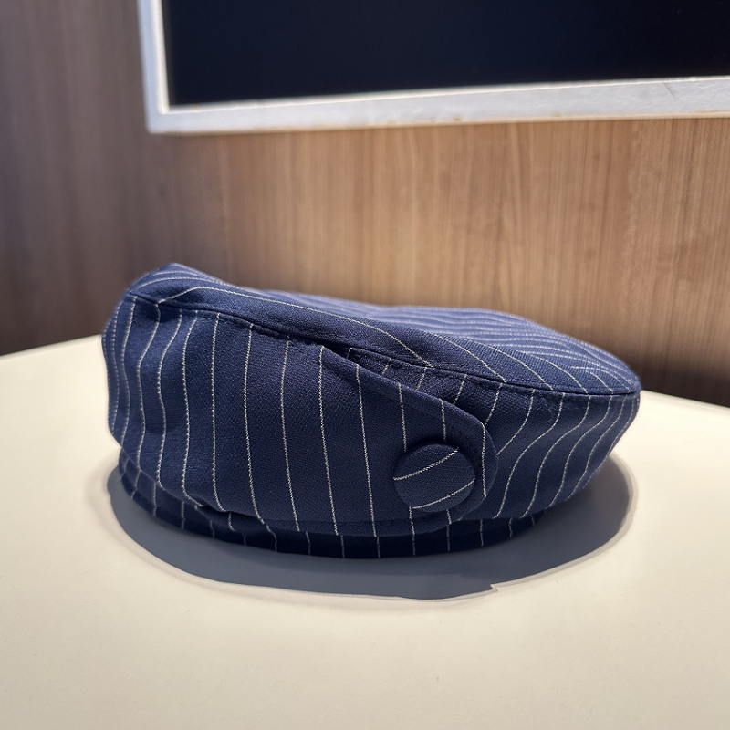 Spring And Summer Striped Retro Beret Hat