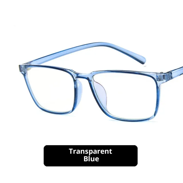 Fashion Square Frame Flat Glasses Blue - Shop at LoveMi