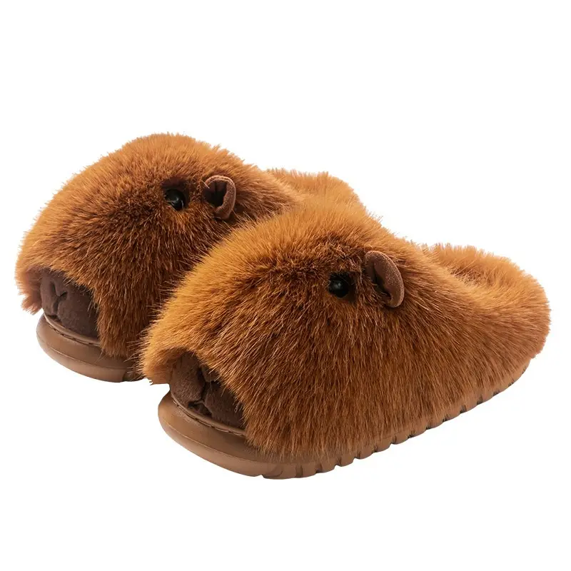 Cartoon Animal Plush Slippers for Women
