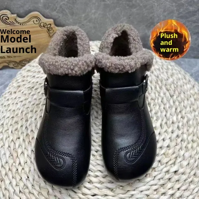 Winter Soft Leather Ankle Boots Women Black - Shop at LoveMi