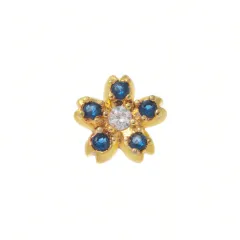 Ins Style Small Pendant Loving Heart Zircon Glass Box Necklace - Blue Flowers - View 1
