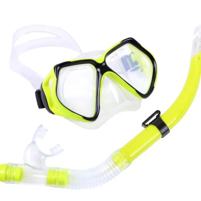 Waves Diving Mask Semi dry Snorkel Diving And Snorkeling Equipment Set Yellow - Shop at LoveMi