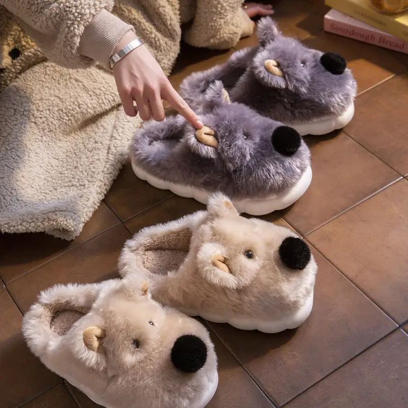 Women's Cotton Slippers For Winter Indoor Home Warmth With Fleece