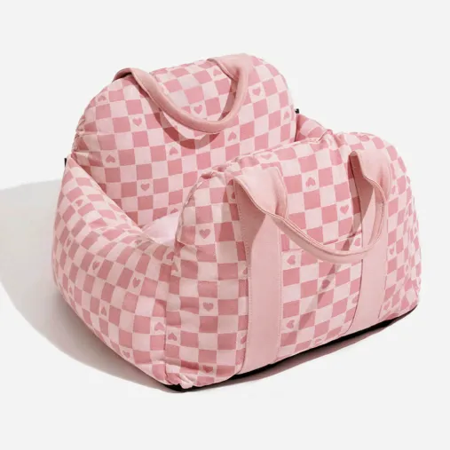 Car Kennel Waterproof Non-slip Stain Resistant Removable Pet Bag - Pink A - View 1