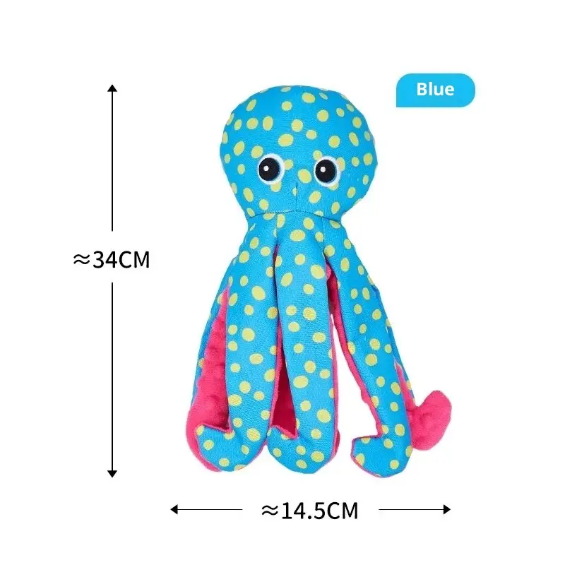 Vocal Plush Octopus Print Dog Toy Ocean Series