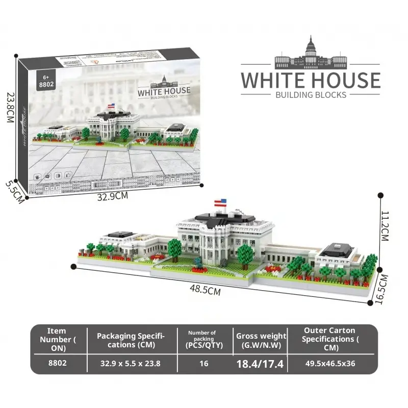 High-difficulty Giant Micro-brick Famous Landmark Building Model