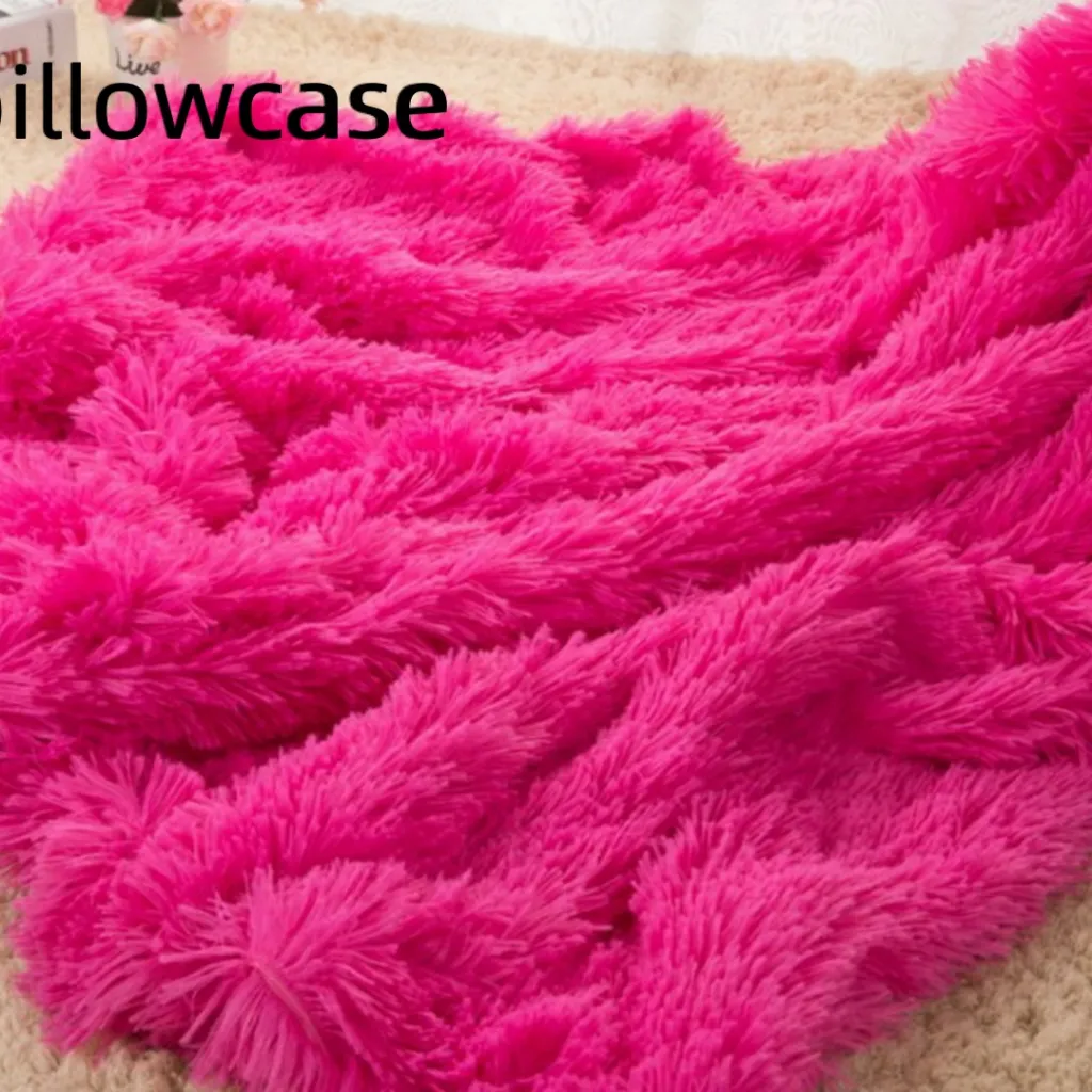 Plush Blanket Double-layer Blanket Multifunctional - Rose Pillowcase