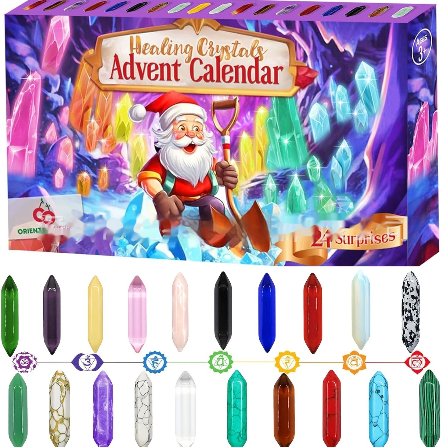 Crystal Necklace Stand Magnifier And Storage Bag With Crystal And Healing Stone Set