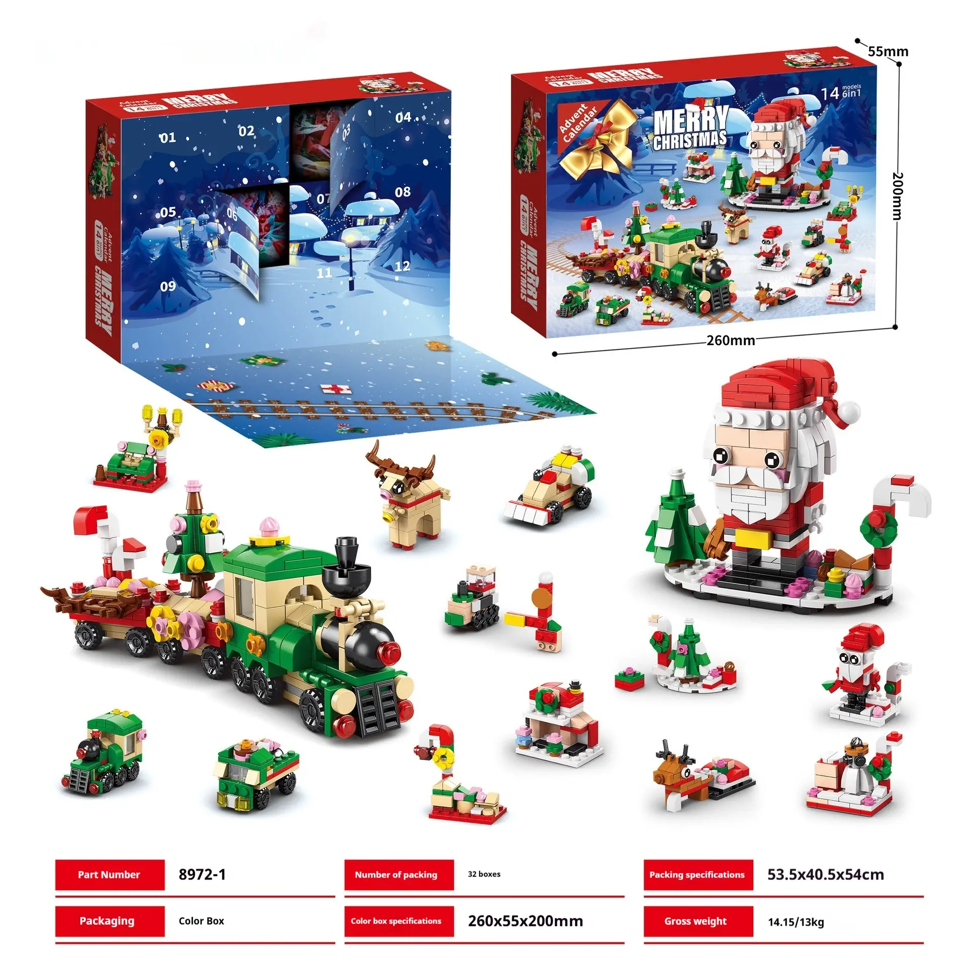 Christmas Puzzle Building Blocks Micro Particles Boys And Girls Holiday Gift Toy