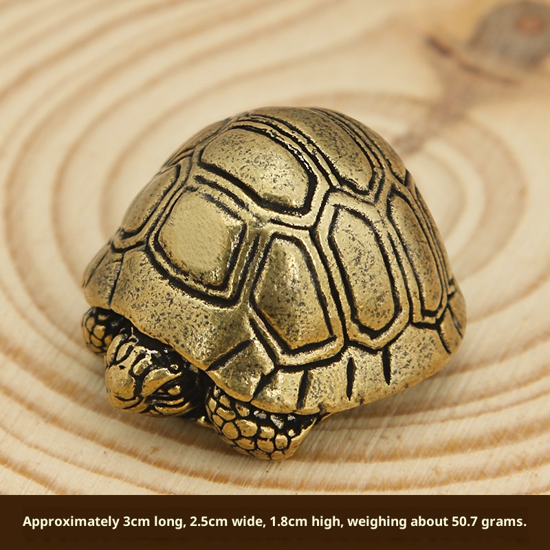 Solid Brass Turtle Desktop Ornament, Shrinking Head Turtle, Wealth attracting Brass Carving Craft Tortoise - Shop at LoveMi
