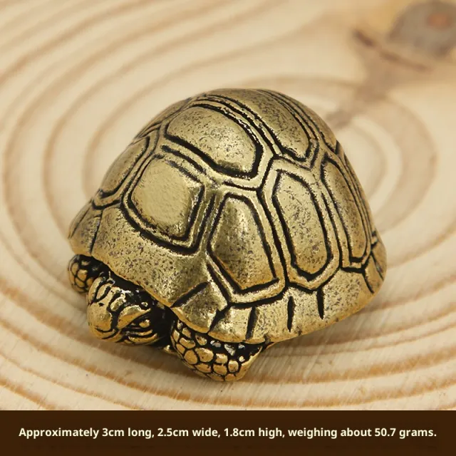 Solid Brass Turtle Desktop Ornament, Shrinking Head Turtle, Wealth attracting Brass Carving Craft Tortoise - Shop at LoveMi