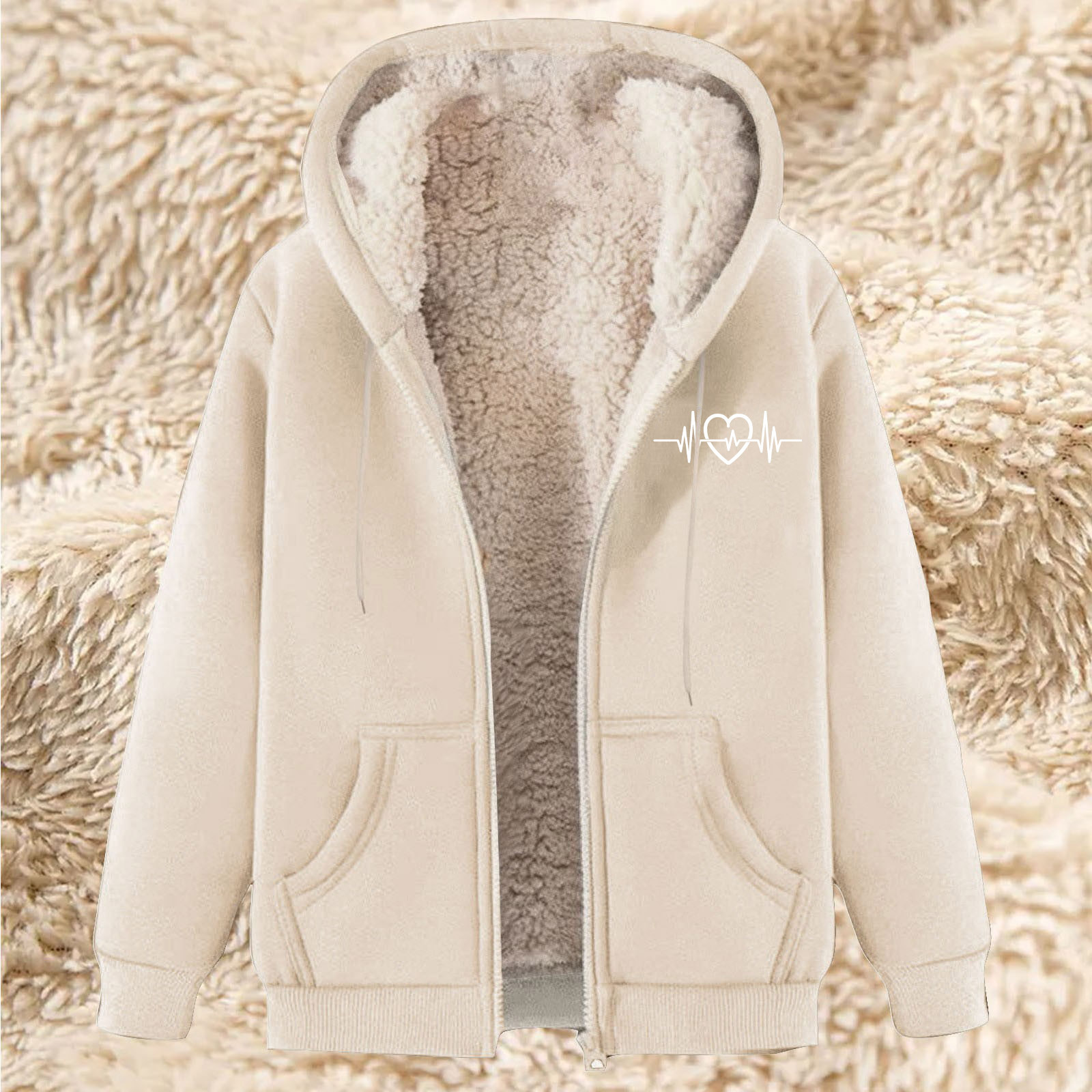 Men's Fleece Hoodie With Fleece Lining, Thick And Warm For Winter, Lamb Fleece For Autumn And Winter - Image 2