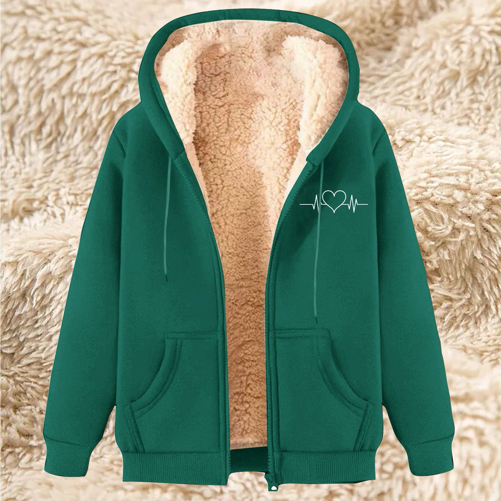 Men's Fleece Hoodie With Fleece Lining, Thick And Warm For Winter, Lamb Fleece For Autumn And Winter - Image 11