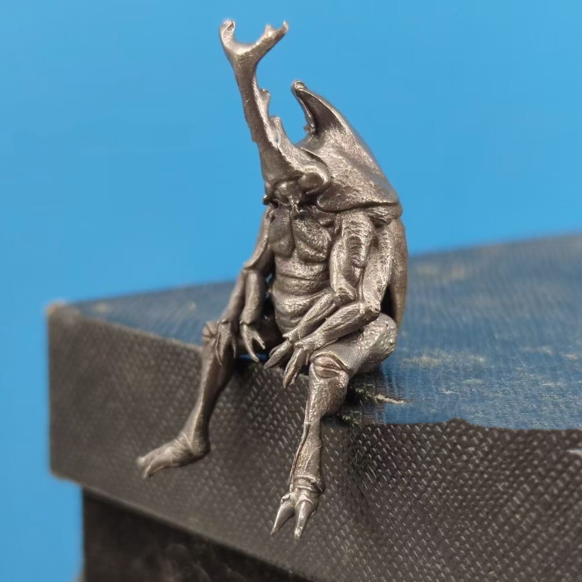 Brass antiqued stag beetle realistic simulation insect