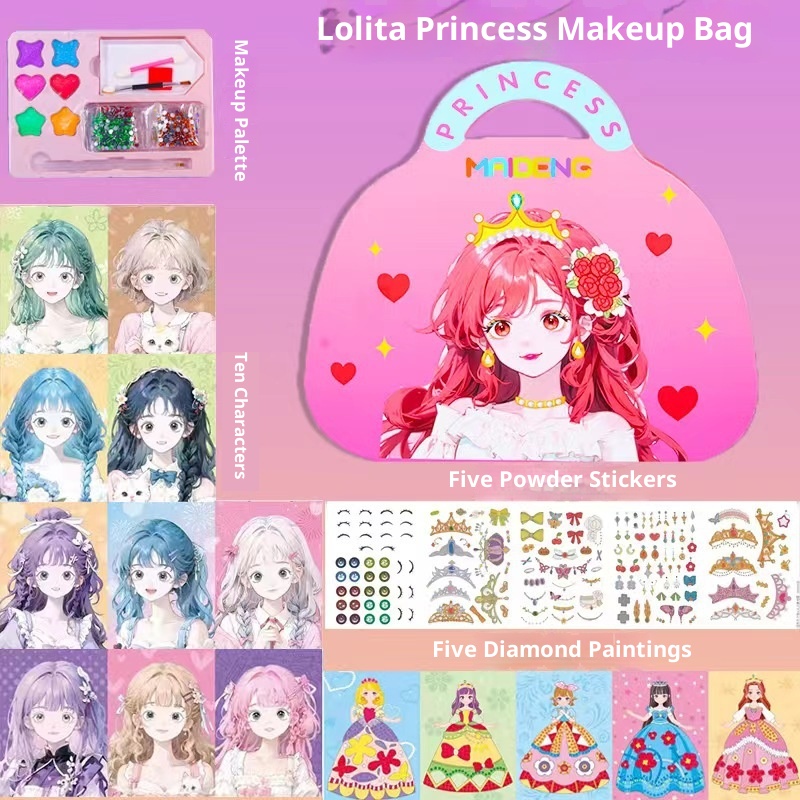 Princess Makeup Bag Dress-up Sticker Girl Handmade DIY Children's Makeup Bag Toy