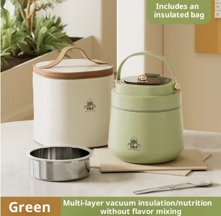 304 Stainless Steel Extra Long Insulated Lunch Box Portable Lunch Container For Students And Office Workers Green - Shop at LoveMi