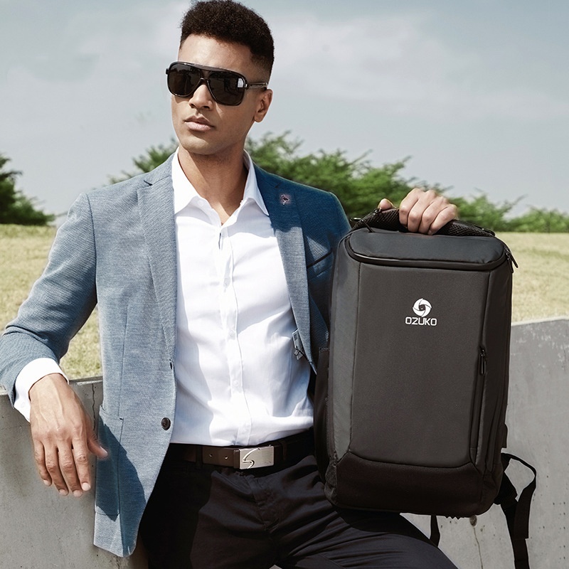 OZUKO Men’s Custom Travelling Backpack | Business Laptop Bag & School Backpack