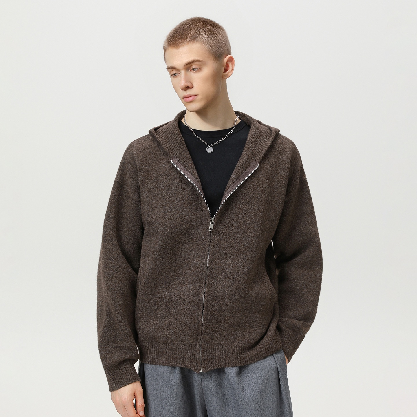 $19.96 Faux Deer Fur American Retro Trendy Knitted Sweater Jacket