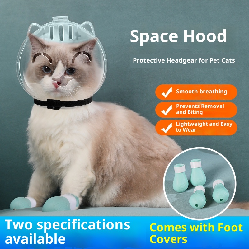 Pet Anti-Scratch Bite Cat Space Hood Cat Head Cover